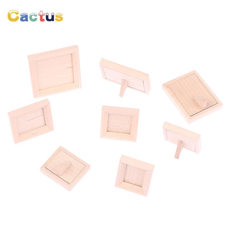 Engraved Wood Frame - 1Pc 1/12 Dollhouse Miniatuur Houten Fotolijst