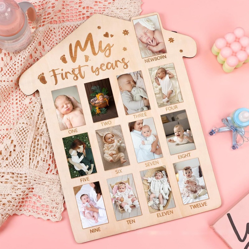 Houten baby herdenkingsfotolij - Engraved Wood Frame recensie en prijs