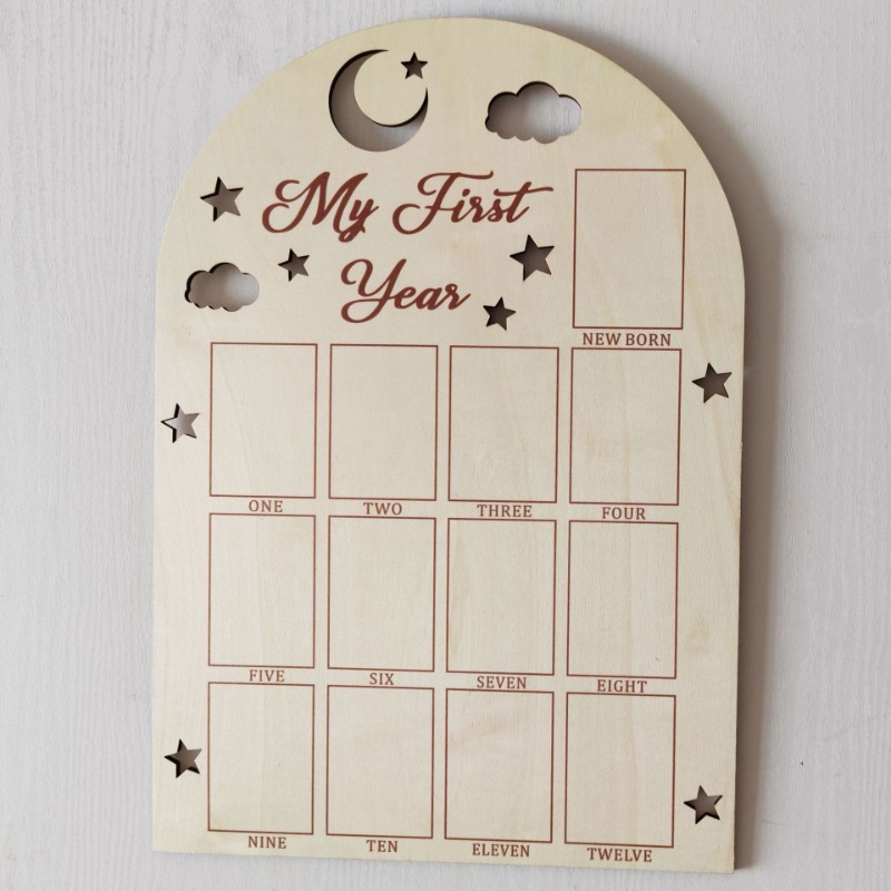Houten baby herdenkingsfotolij - Engraved Wood Frame recensie en prijs