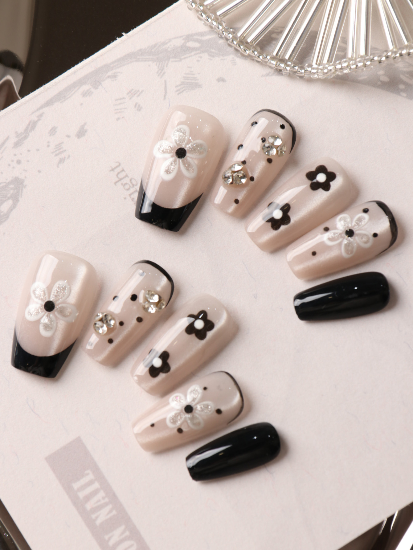 10 stuks opdruk nagels, korte  - Pressed Flower Art recensie en prijs