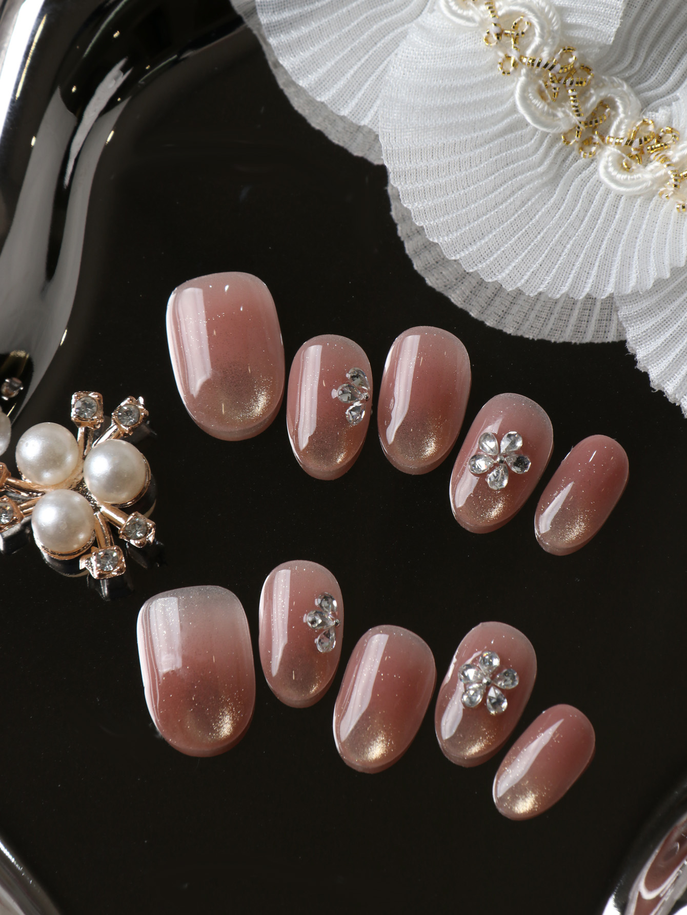 10 stuks opzetnagels korte kat - Pressed Flower Art recensie en prijs